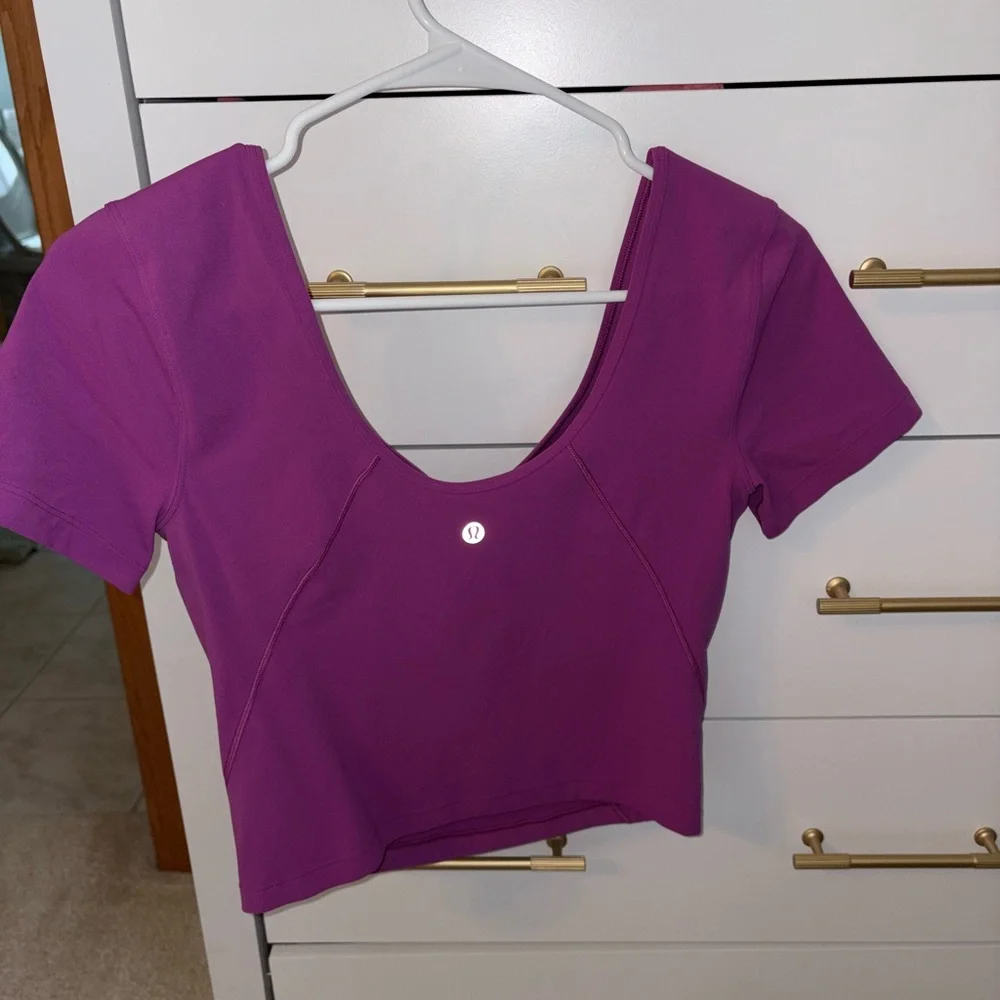 lululemon athletica Deep Magenta Scoop Neck Crop Top